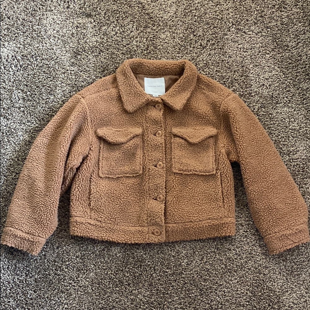 Kids Brown Sherpa Jacket